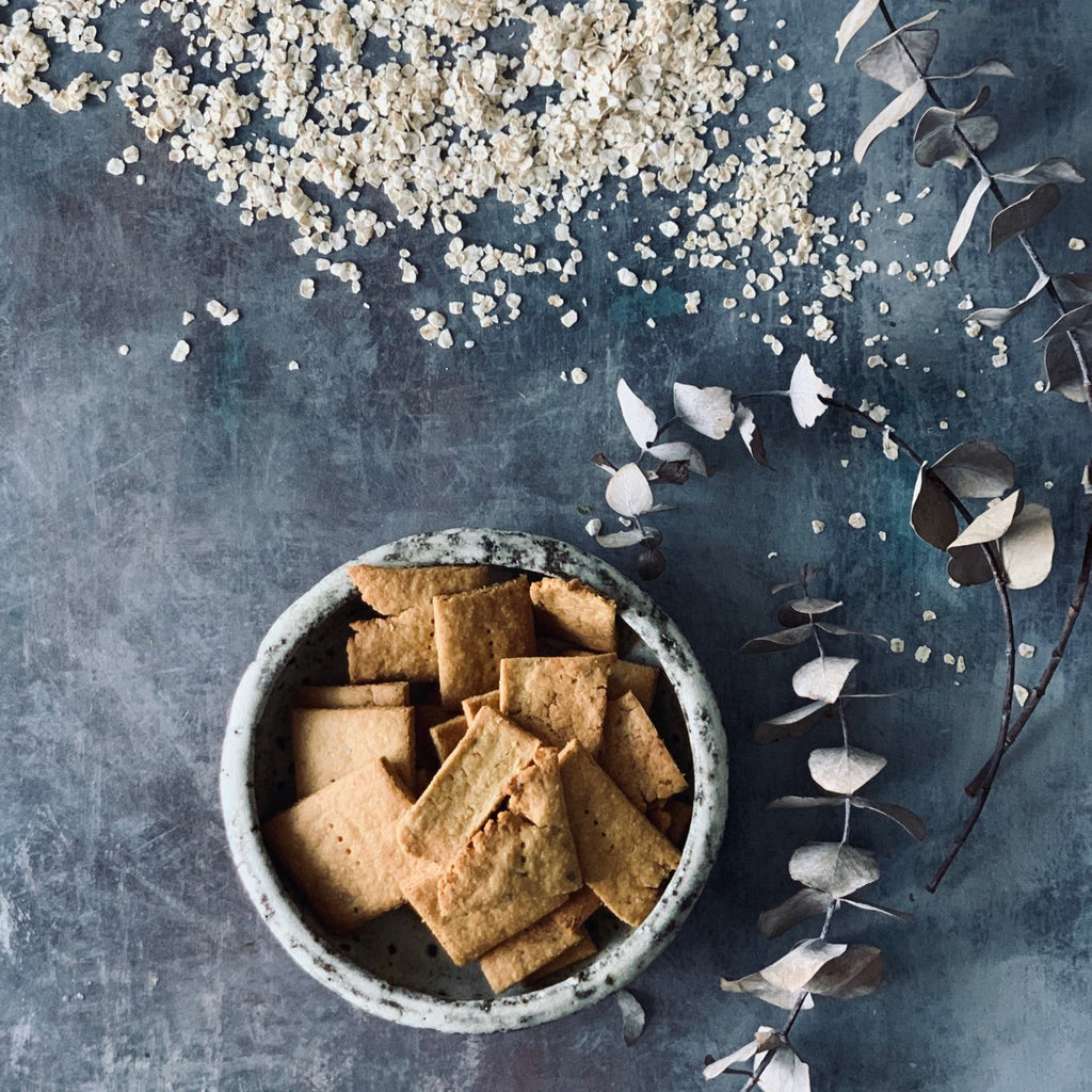Flakey Oat and Chickpea Crackers