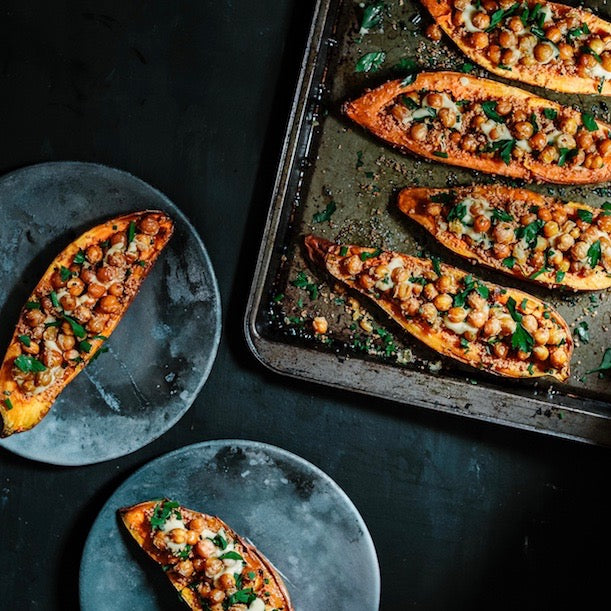 Chickpea & Sweet Potato Boats