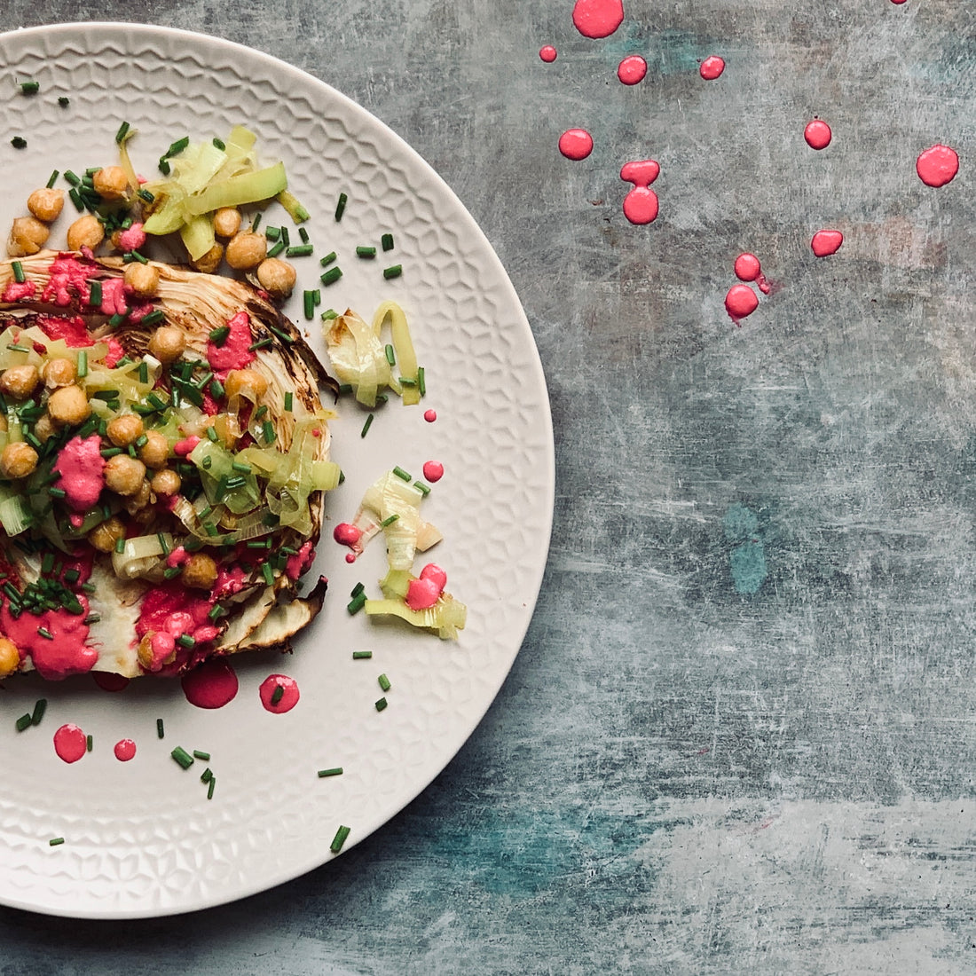 Cabbage Steaks with Vegan Beetroot Cream