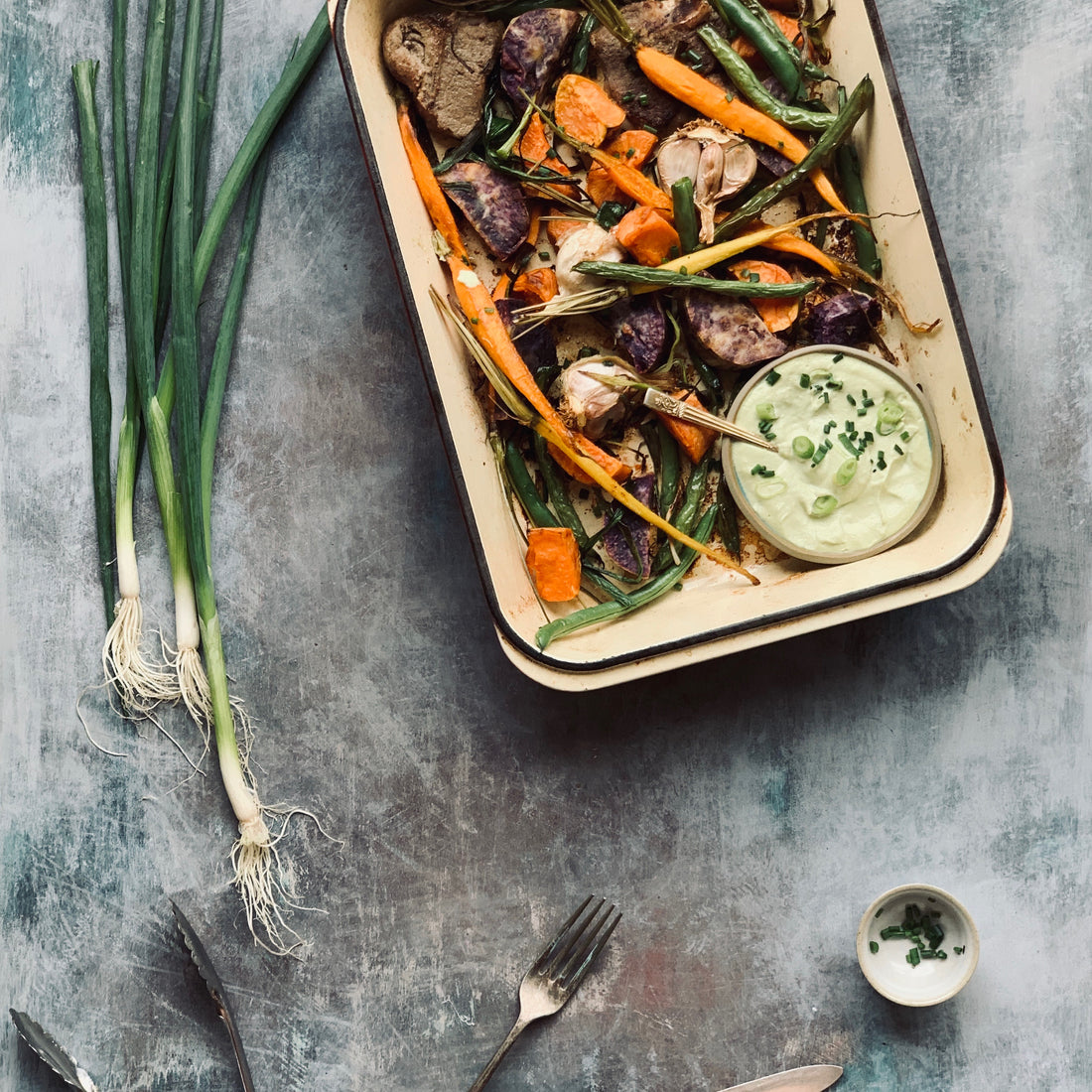 Baked Lamb Chops with Roasted Vegetables
