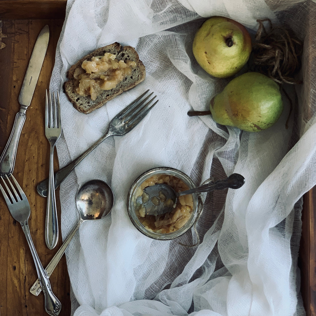 Pear Chutney + Vegan Chive Dressing