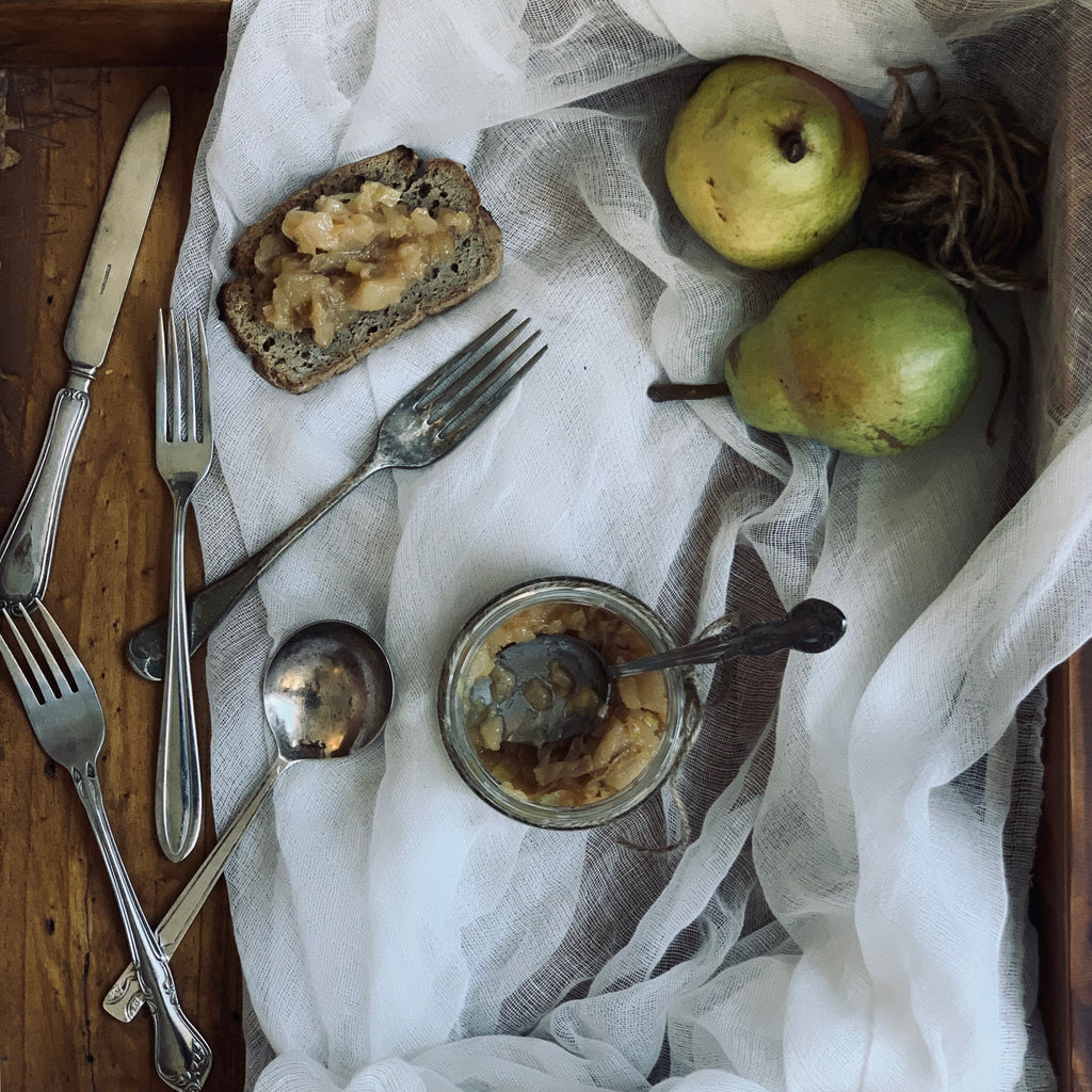 Pear Chutney + Vegan Chive Dressing