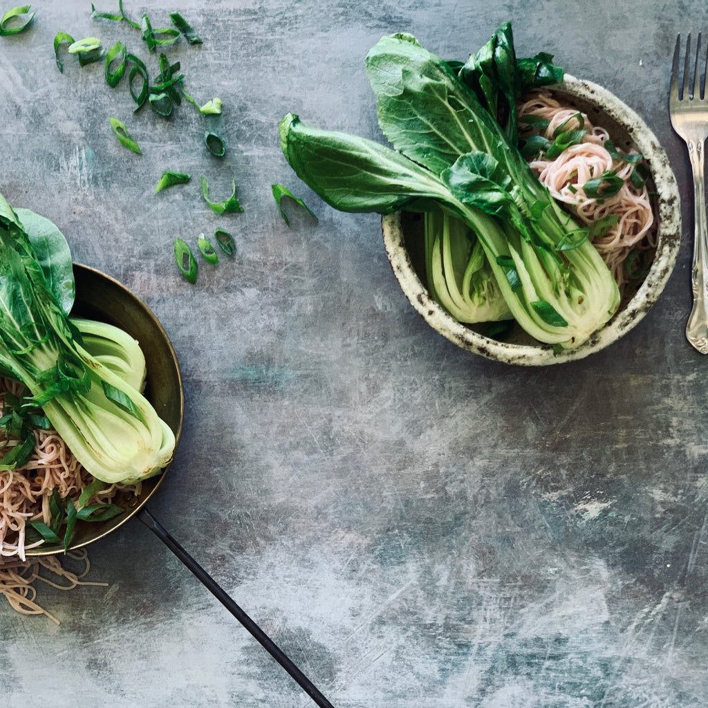 Sautéed Bok Choy and Noodles