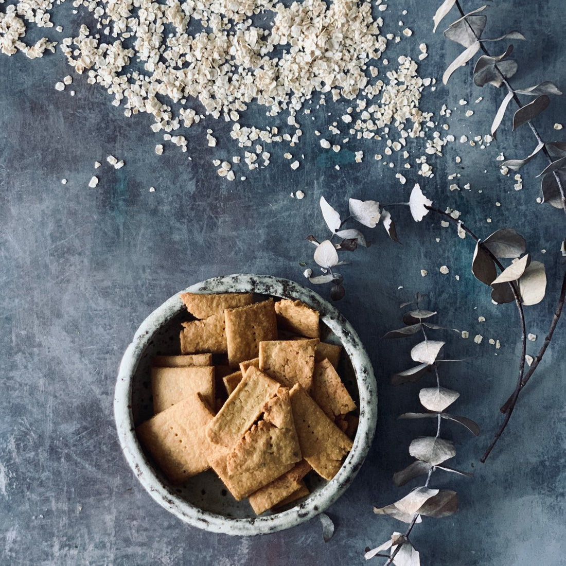 Flakey Oat and Chickpea Crackers