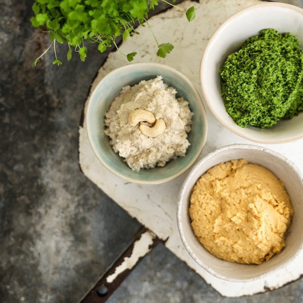 Parsley Pesto and Sesame-Free Hummus